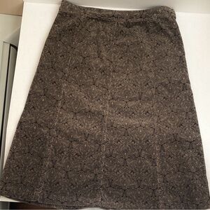 Croft & Barrow Brown Patterned A-Line Skirt